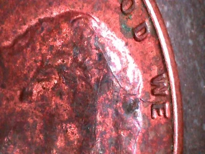 1956 p lincoln wheat cent uncirculated cracked skull error - Image 1 of 4