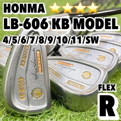 Top Grade 4S Gold Mole Honma Lb-606 Kb Model 9 Irons Set Genuine Carbon Star 4 R - Image 1 of 4