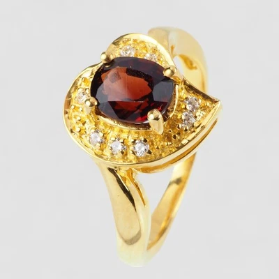 Vivid Red Spinel Rare 0.93Ct 925 Sterling Silver 24K Gold Plated Rings Size 6.75 - Image 1 of 4