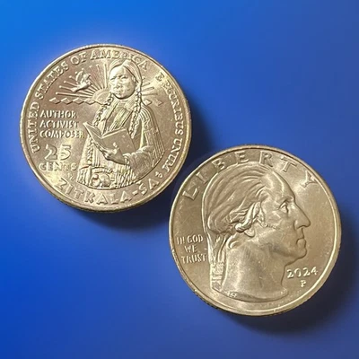 2024-P Zitkala-SA Quarter Coin - SET Of 2 Coins (1)  - Image 1 of 4