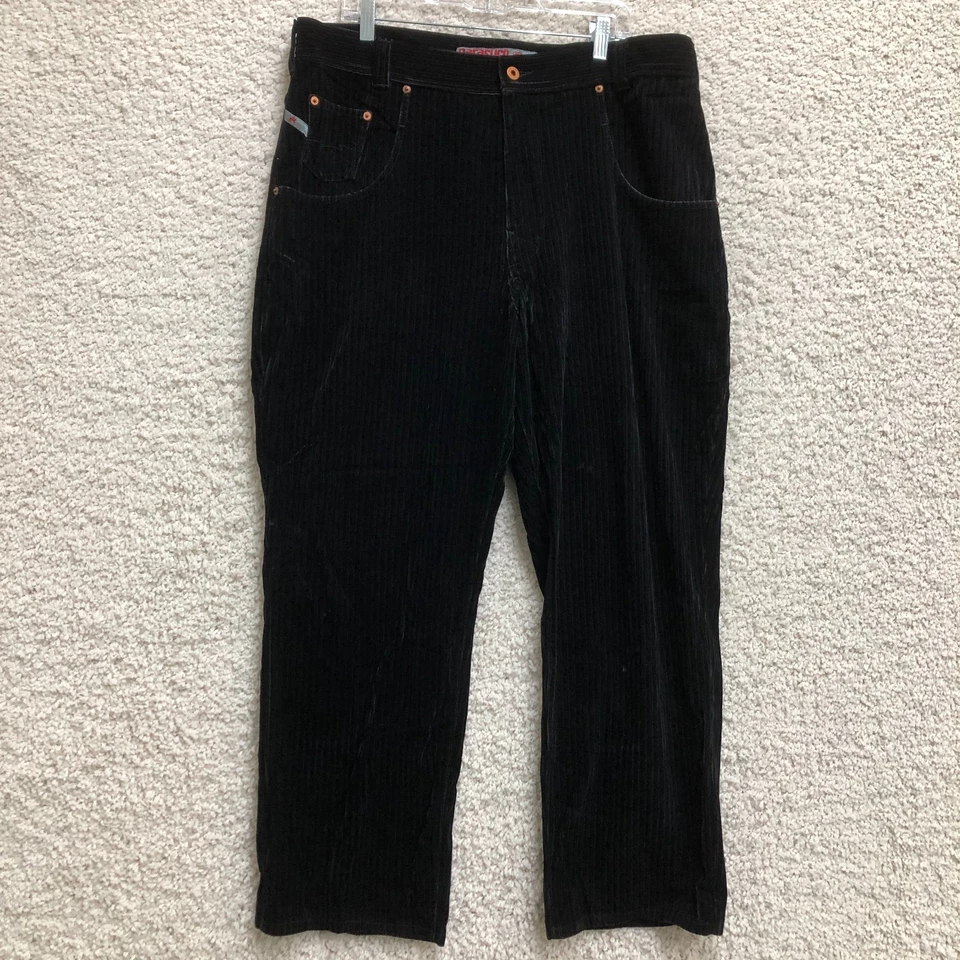 Parasuco Ergonomic Jeans 42x31 Mens Black Corduroy Relaxed Straight Dark Wash - Image 1 of 4