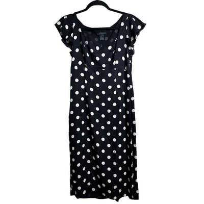 Vintage The Limited 100% Silk Black White Polka Dot Dress 6 Y2K 1990s N34 - Image 1 of 4