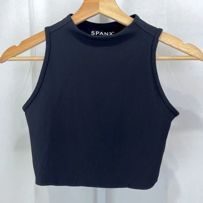 Camiseta sin mangas SPANX Contour Rib cuello falso 50510R elástica negra talla XS Foto 1 de 4