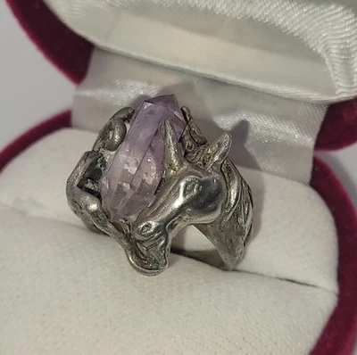 Bague Cheval - Améthyste - Argent 925 #AJ# D2 - Photo 1/4