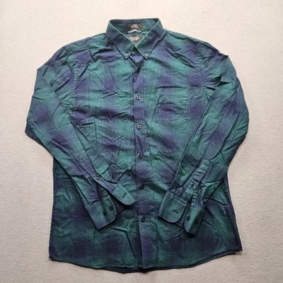 Camisa Nordstrom Para Hombre Talla Grande Verde Azul Marino Con Botones Ajuste Ajustado Foto 1 de 4