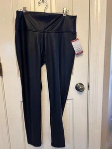 Spring + Mercer Women's Black Faux Leather Legging Sz XL - Picture 1 of 5
