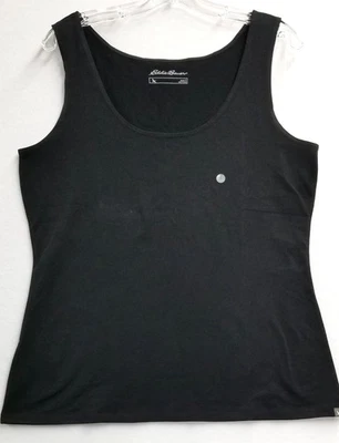 ⚜️ Camiseta sin mangas Eddie Bauer negra para mujer ~ cuello redondo elástico ~ talla L nueva con etiquetas Foto 1 de 4