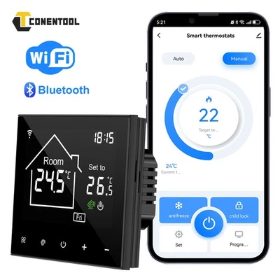 Tuya Smart Thermostat elektrische Fußbodenheizung Thermostat Eingebettet LCD DHL - Bild 1 von 4