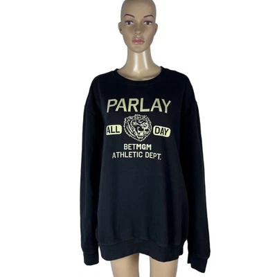 Moletom MGM Athletic Dept Parlay All Day preto gola redonda tamanho XL - Imagem 1 de 4