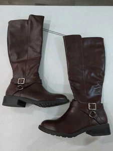 NEW ...Me Too Calf High Biker Boots Valetta Women's Size 8M Brown Zip Up NWOT - Picture 1 of 10