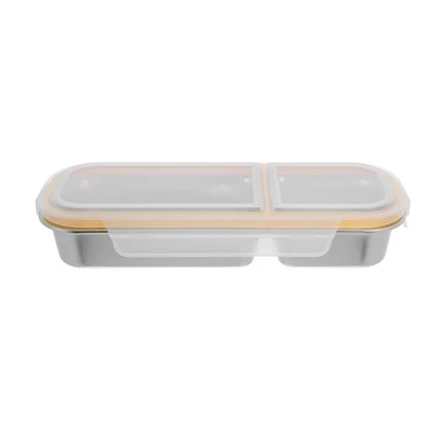  Steel Lunch Box Bento Salad Containers for Adults Divided Stainless - Image 1 of 4