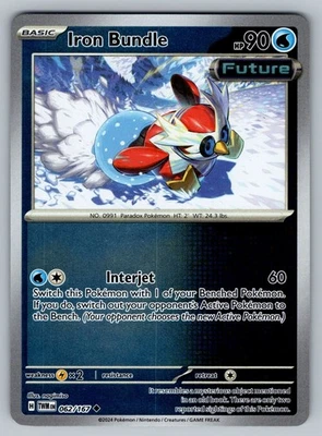 Pokemon -  Iron Bundle - 062/167 - Reverse Holo -  Twilight Masquerade - NM/M - Image 1 of 2