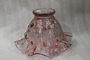 Vintage Fenton For Homco, Art Glass Lamp Shade, Dusty Rose, Cabbage Rose AB - Picture 1 of 7