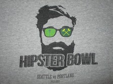 Hipster Bowl Seattle vs Portland T Shirt Soccer Sounders Timbers Beard Mens Med
