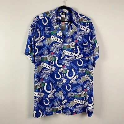 Camisa con botones Indianapolis Indy Colts NFL Super Hawaiian Camp para hombre 5XL Foto 1 de 4
