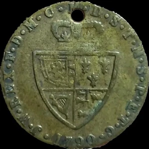  1790 Great Britain Spade Guinea Gaming Token. Holed . Scarce  - Picture 1 of 2