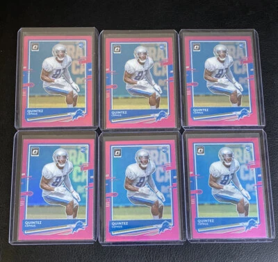 6 - Quintez Cephus 2020 Donruss Optic Pink RR, RC #130 Detroit Lions Rookie - Image 1 of 2