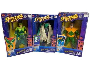 Vintage Spiderman Villain Action Figure Lot of 3 Toy Biz 1994 Lizard Vulture Oc - Picture 1 of 11