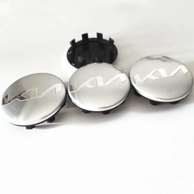 Tapacubos central de llanta de coche plateada 58 mm para KN Stinger FORTE OPTIMA Sorento RIO Foto 1 de 3