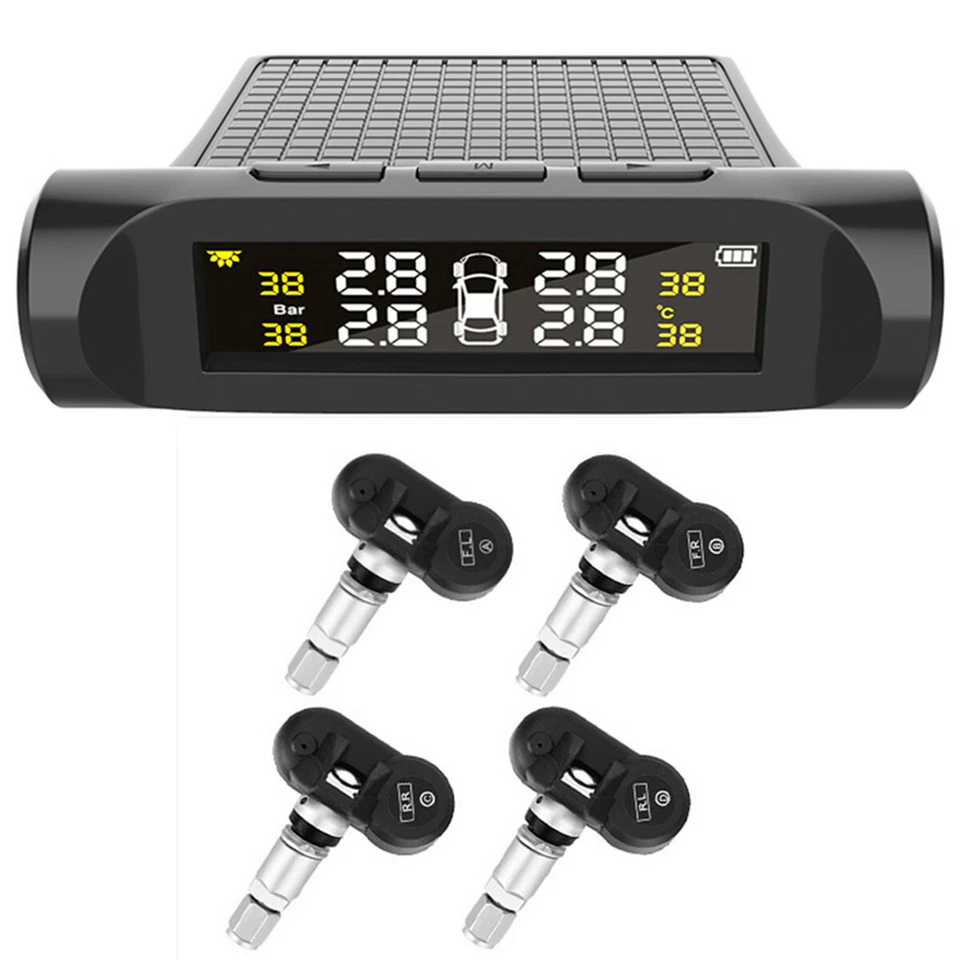Sistema inalámbrico de monitoreo de presión de neumáticos de automóvil TPMS con 4 sensores internos  Foto 1 de 4