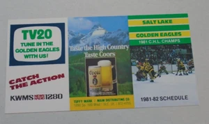 Salt Lake Golden Eagles AHL pocket schedule 1981-1982 - Picture 1 of 1
