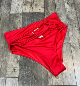Pantalones de bikini Agua Bendita Brina medianos rojos cintura alta trajes de baño nadar BN - Imagen 1 de 7