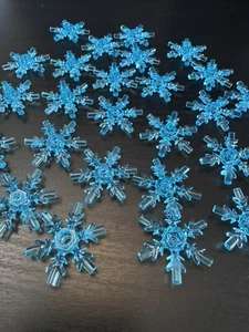LOT OF 25 BRAND NEW LEGO SNOWFLAKETRANSPARENT BLUE CRYSTAL 42409 CHRISTMAS STAR - Picture 1 of 2