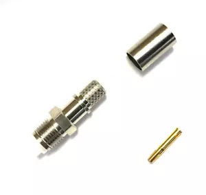 5 Pack FME Female Jack Crimp RF Coaxial Coax Connector RG-8/X, LMR-240 Cable - Picture 1 of 3