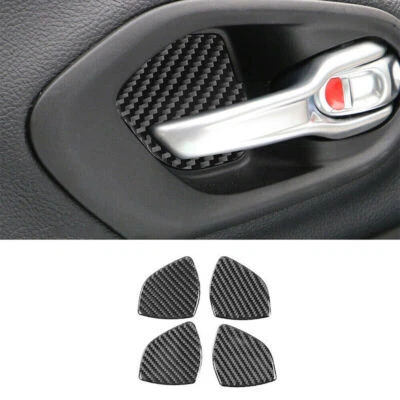Cubierta adhesiva interior de fibra de carbono real para Jeep Cherokee 2014-2020 Foto 1 de 4
