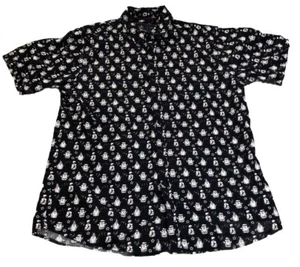 Rugby University Men’s Size Large Christmas Gnome Button Up Short Sleeve Shirt - Picture 1 of 6
