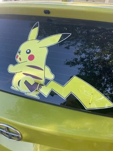 Pikachu Pokemon Reflective Wag Tail Car Sticker Large Moving Tail Decal Custom - Picture 1 of 3