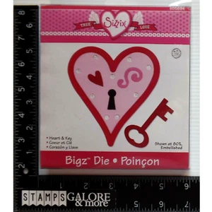 SIZZIX ELLISON PROVO DIE CUTS 655694 BIGZ HEART & KEY TRUE LOVE VALENTINES #911 - Picture 1 of 2