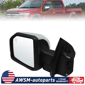 Driver Side Mirror Power Fold For 2015-2017 Ford F-150 Chrome Heated FO1320528 - Picture 1 of 9