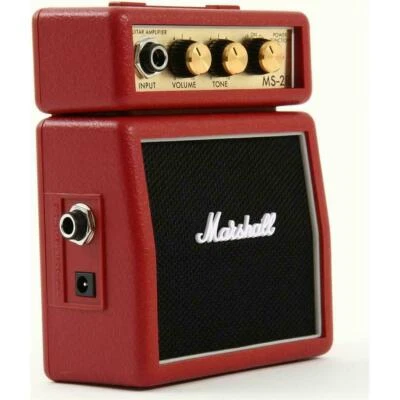 MARSHALL MS-2R RED Mini Amplificatore a Batteria Per iPhone iPad Mac Pc Android - Immagine 1 di 4