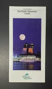 Brochure 1988 Pan Pacific Vancouver Hotel with Rates Card Canada Vintage - Picture 1 of 4