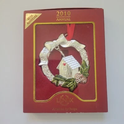 Lenox 2010 Adorno de Navidad Anual Metal Tono Plata Bendice Este Hogar Foto 1 de 4