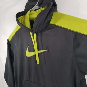 Nike Therma Fit Black Yellow Activewear Hoodie Size Men's Large Warm Large Logo - Picture 1 of 9