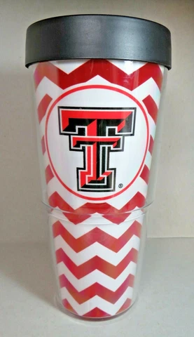Texas Tech Tervis Tumbler 24 oz cup mug with lid Water bottle Cover