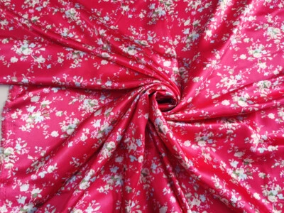 Tela satinada floral retro suave de 1 yarda X 1,48 metros para forro de bufanda camisa vestido hágalo usted mismo Foto 1 de 4