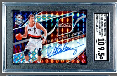 ARVYDAS SABONIS 2019-20 Spectra Illustrious Legends Autograph 43/49 SGC 9.5 - Image 1 of 2