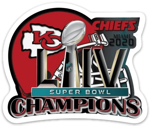 Kansas City Chiefs Super Bowl LIV 54 Champions Football Logo Type Die-cut MAGNET Cover