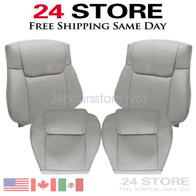4 PCS For 2006 to 2010 Jeep Commander Driver & Passenger Leather Seat Cover Gray Foto 1 de 4