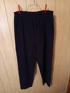R&K Originals Pants Womens 14W Navy Blue Polyester Blend Pull On Elastic Waist - Picture 1 of 9