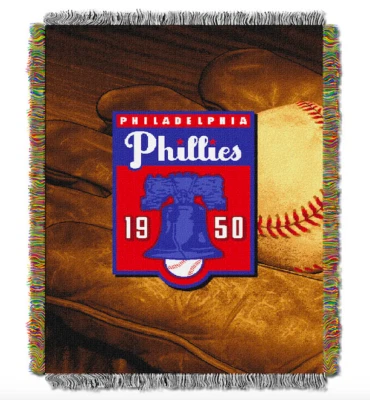 Philadelphia Phillies MLB Woven Tapestry Blanket NIP - Image 1 of 3