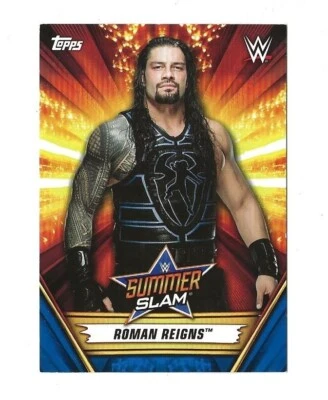 2019 Topps WWE Summer Slam ROMAN REIGNS Blue Parallel #45/99 - Image 1 of 2