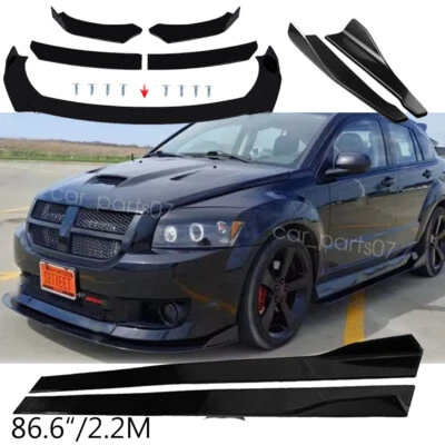 Front Rear Bumper Lip+Side Skirts Spoiler Splitter For Dodge Caliber SRT 2007-12 Foto 1 de 4