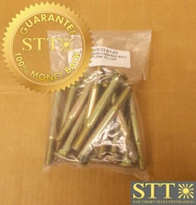 4.5" X 1/2-13 THREAD CARRIAGE BOLT GRADE 1 ZINC YELLOW ( LOT OF 14 ) NEW - Picture 1 of 4