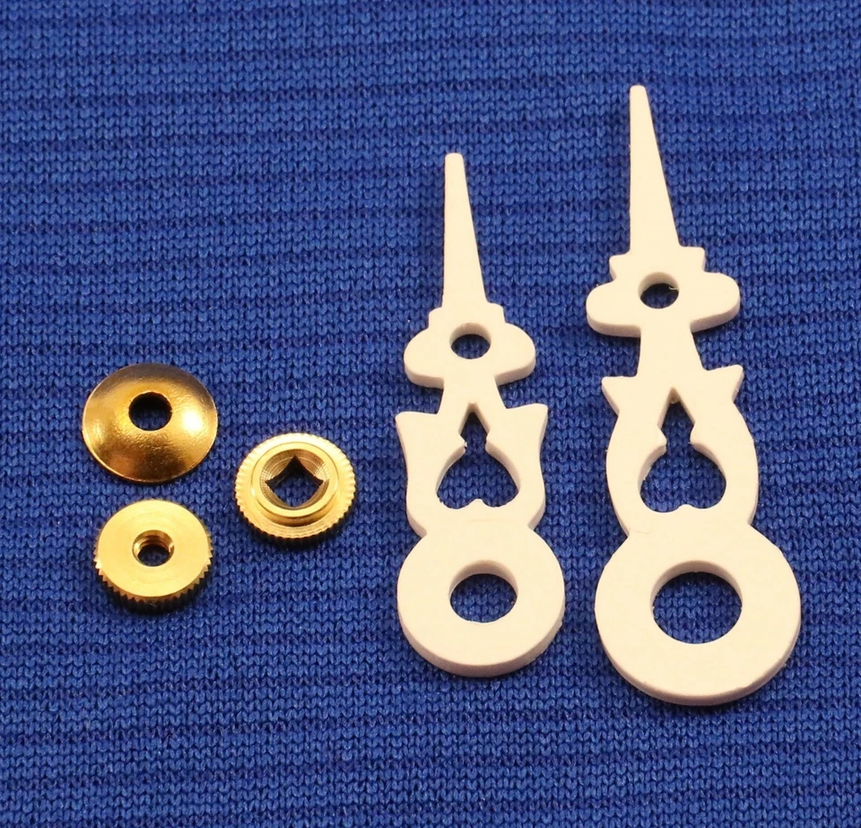 Regula Cuckoo Clock Movement Hands For 80 mm or 3 1/8" Dial NEW WHITE w/ Nuts