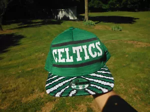 NEW! BOSTON CELTICS ZUBAZ JERSEY CLOTH 9/FIFTY A FRAME SNAPBACK FRESH FRONT CAP! - Picture 1 of 12
