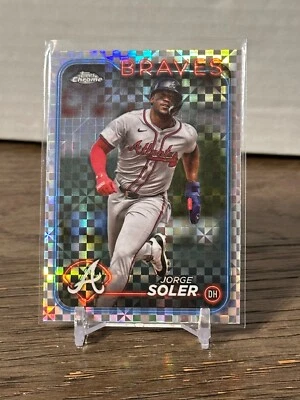 2024 Topps Chrome Update Jorge Solar Braves X-Fractors Card # US2 - Image 1 of 2